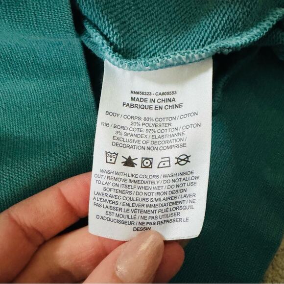 Nike blue green color block quarter zip cropped hoodie woman’s large - Picture 7 of 9